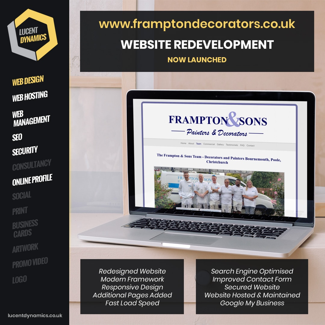 Frampton and Sons Website Development Project by Lucent Dynamics Bournemouth